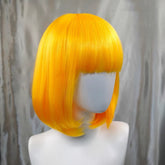 12 Inch Short Orange Bob Wig With Bangs For Black Women